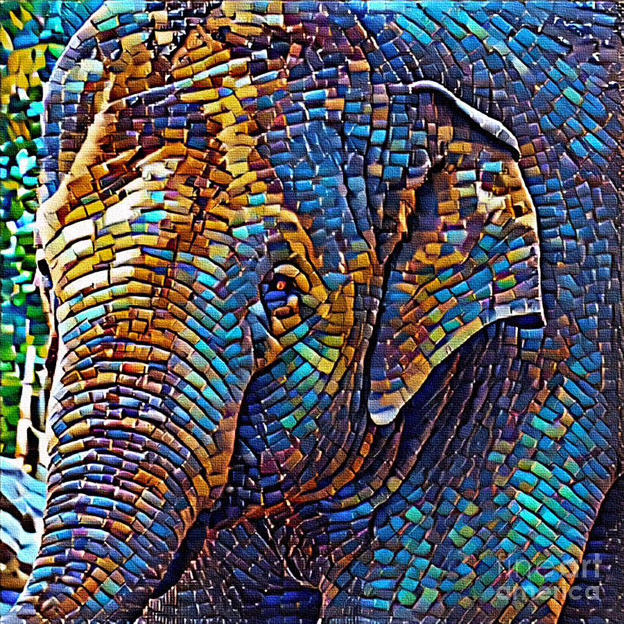 Elephant Photograph - Mosaic Elephant by Kaye Menner by Kaye Menner