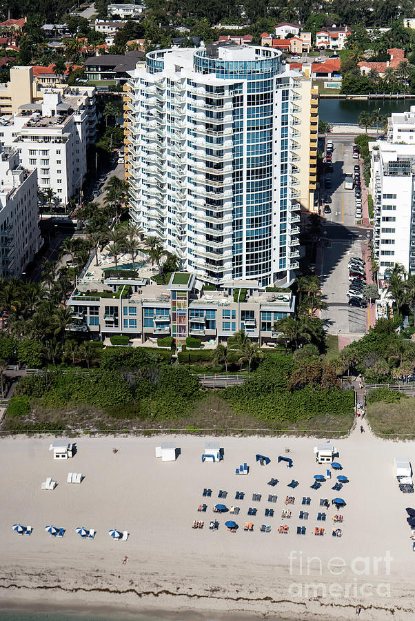 Mosaic on Miami Beach Condos Aerial Photograph by David Oppenheimer
