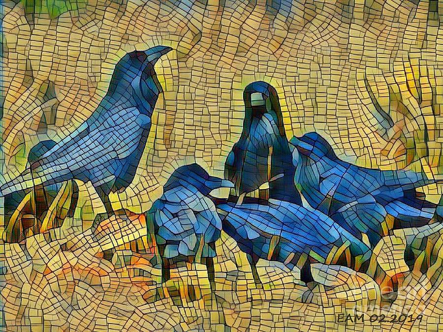 Mosaic Ravens Digital Art
