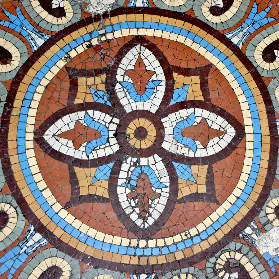 Mosaic Tile Floor Square Photograph by Mary Pille - Fine Art America