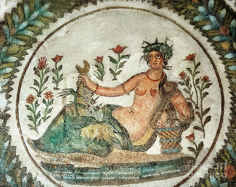 Mosaic Work Depicting The Summer Goddess Painting by Roman