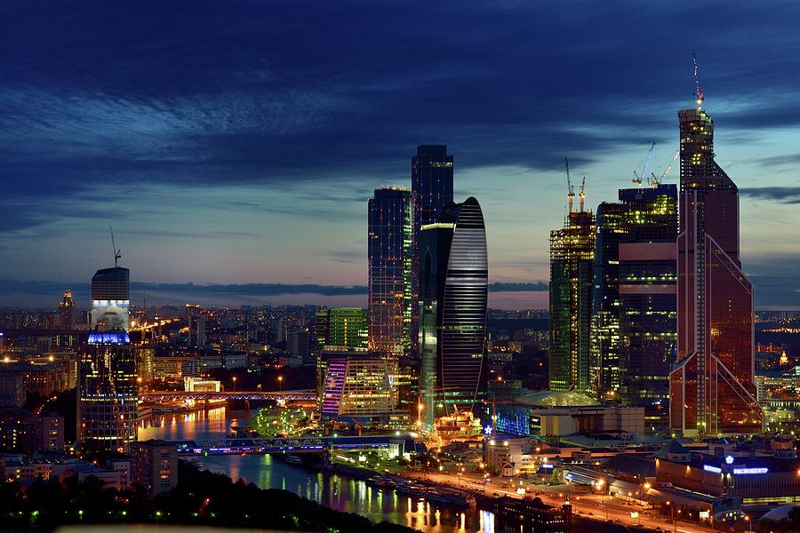 Moscow City At Sunset Photograph by Vladimir Zakharov