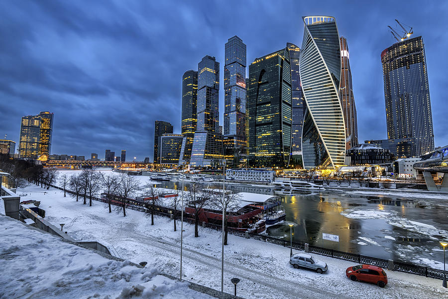 Moscow City During Winter Photograph by Vasil Nanev