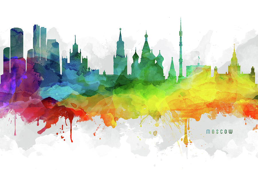Moscow Digital Art - Moscow City Skyline RUSMW07 by Aged Pixel