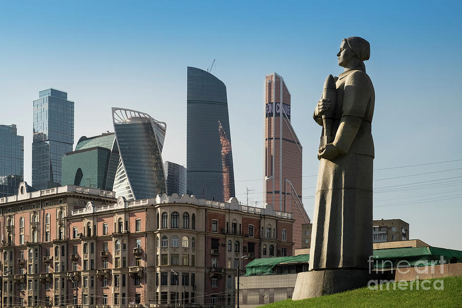 Moscow, Old and New Cityscape Photograph by Philip Preston