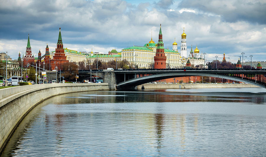 Moscow River and Kremlin Photograph by Alexey Stiop
