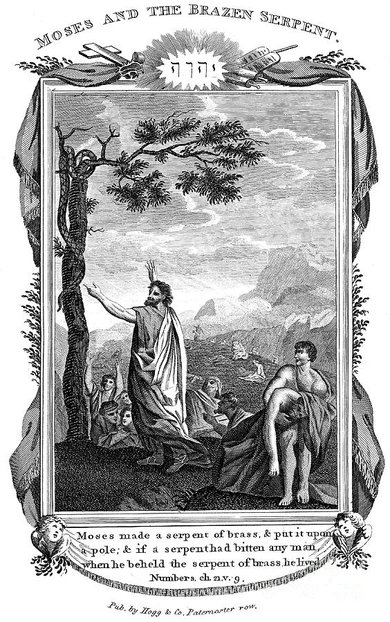 Moses And The Brazen Serpent, C1808 Drawing by Print Collector | Fine ...