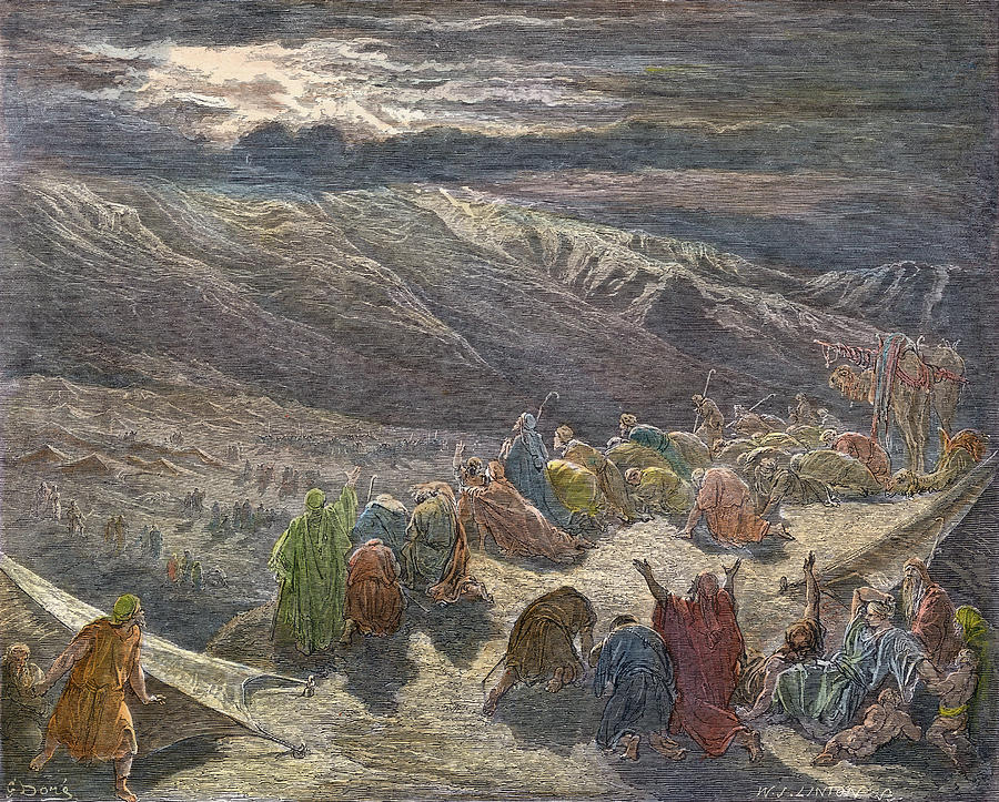 Moses On Mount Sinai Painting by Gustave Dore