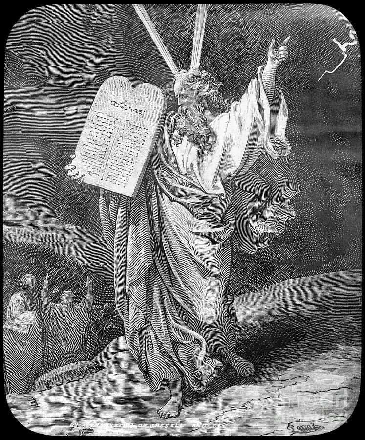 Moses Receives The Law, Late 19th Or Drawing by Print Collector