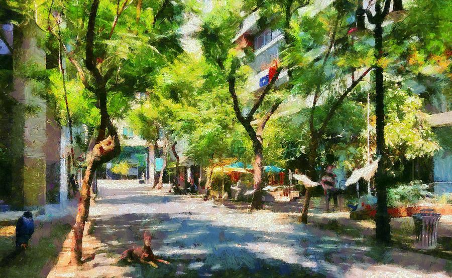 Mosqueto Street in Santiago Chile Digital Art by Caito Junqueira