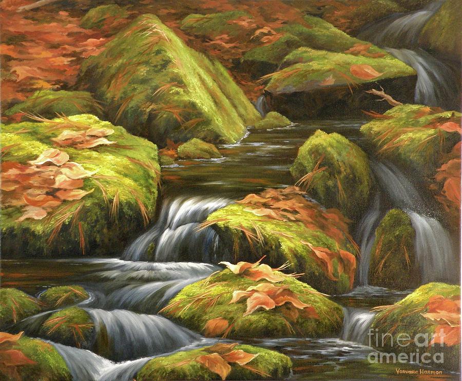 Water Painting - Moss Brook by Varvara Harmon