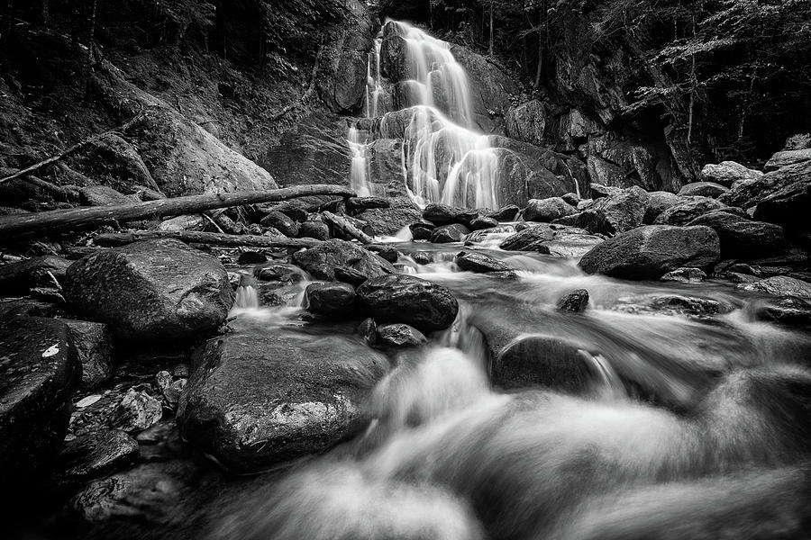 Nature Photograph - Moss Glen Falls in Black and White by Rick Berk