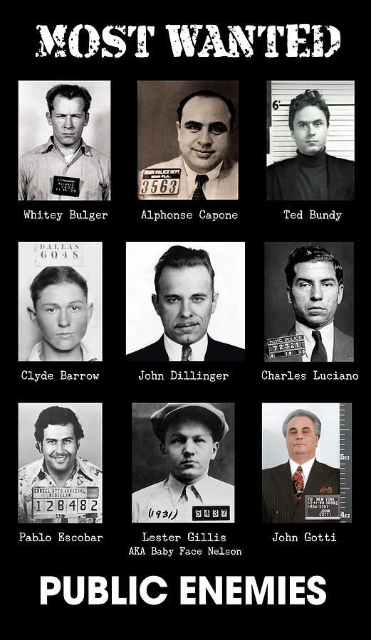 Wanted Digital Art - Most Wanted - Crime Public Enemies by Daniel Hagerman Wanted Digital Art - Most Wanted - Crime Public Enemies by Daniel Hagerman