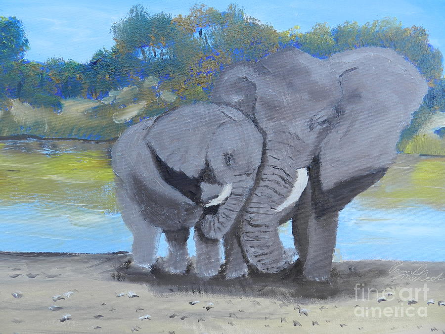 Mother And Calf Painting