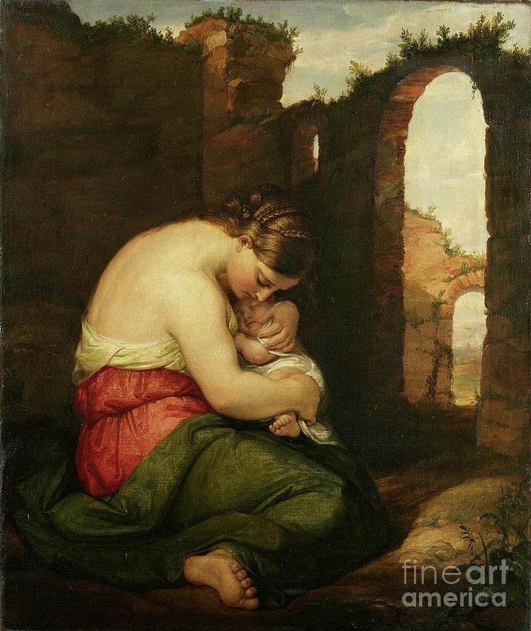 Mother And Child, 1849 Painting by Daniel Huntington