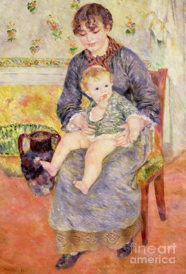 Mother and Child, 1881  Painting by Pierre Auguste Renoir
