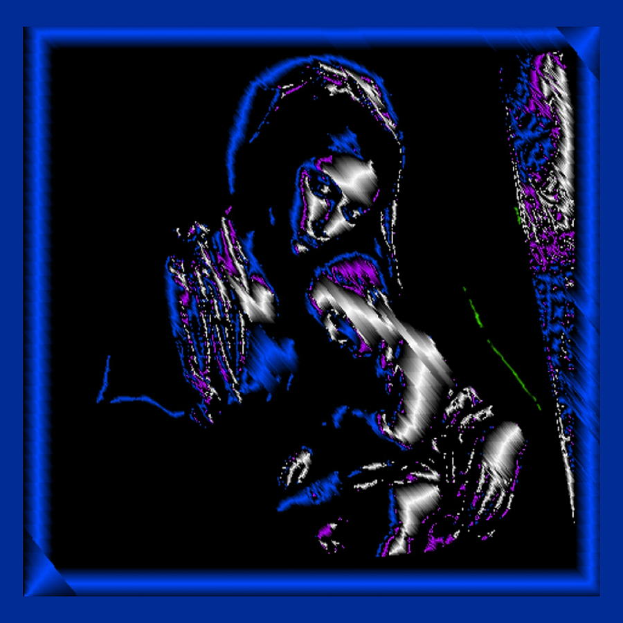 Mother and Child In Blue Digital Art by Mary Russell