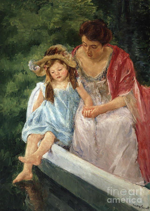 Mother and Child in Boat, 1908 Painting by Mary Stevenson Cassatt