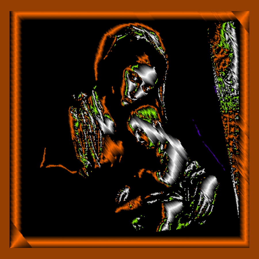 Mother and Child Orange Digital Art by Mary Russell