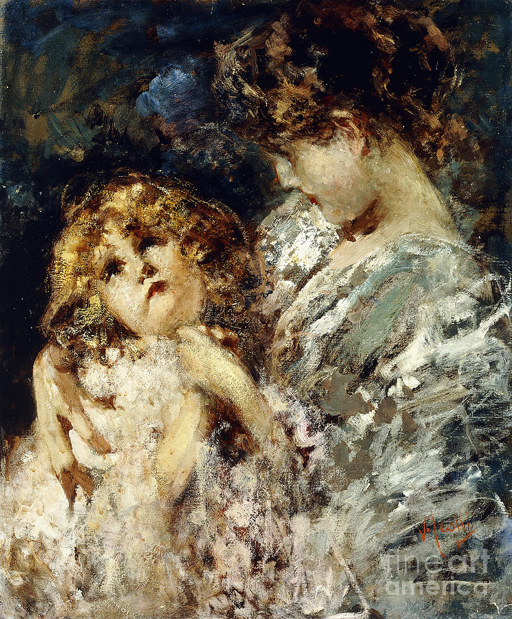 Mother And Child Painting by Vicenzo Irolli