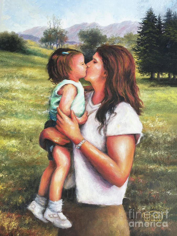 Mother and Daughter Kisses is a painting by Vickie Wade which was uploaded ...