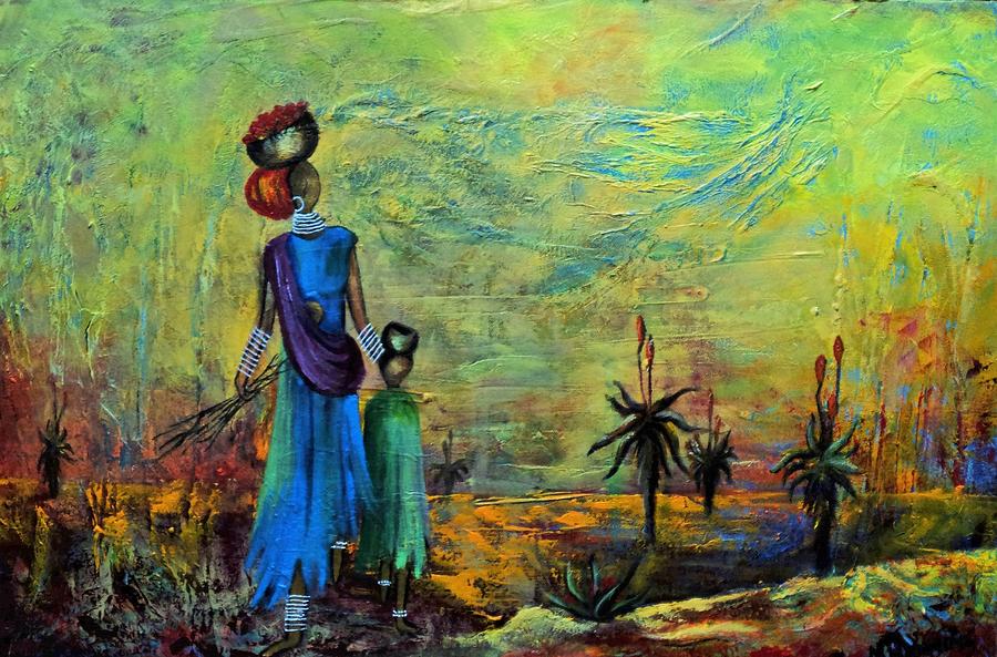 Motherlove Painting - Mother and Daughter by Marietjie Henning