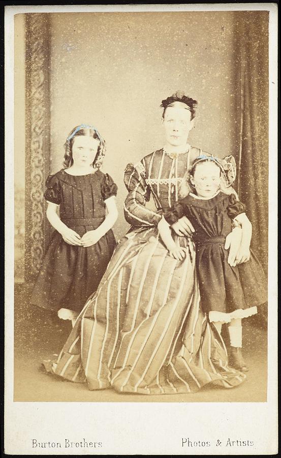 Portrait Painting - Mother and daughters  1860s, Dunedin by Burton Brothers studio by Celestial Images