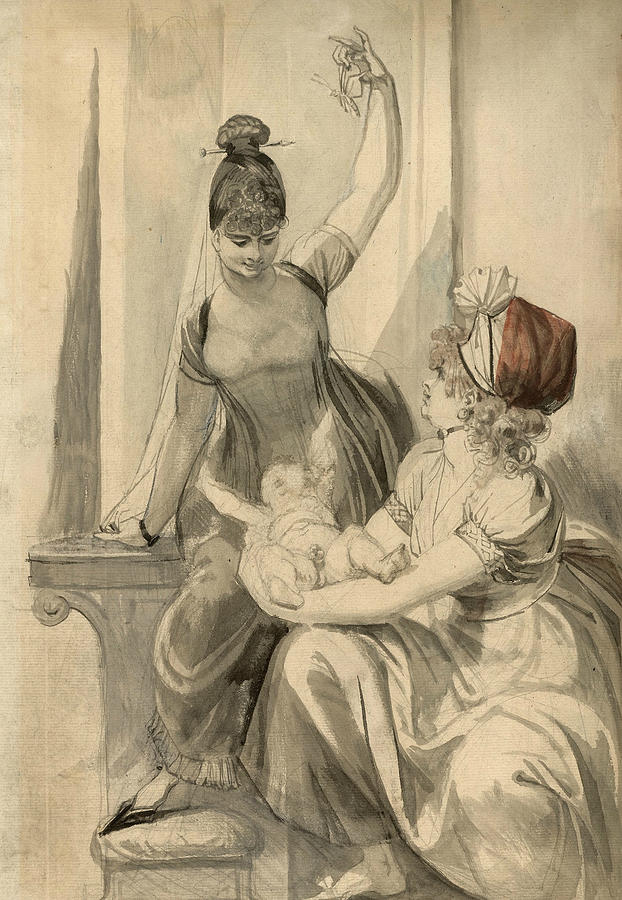 Mother and Her Family in the Country Drawing by Henry Fuseli