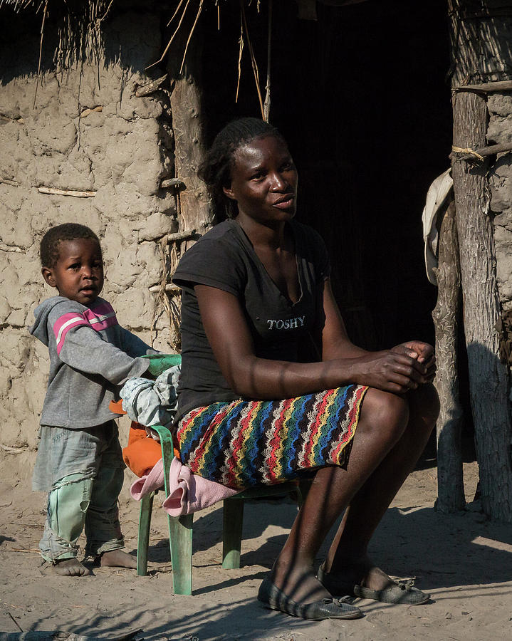 Mother and son in Caprivi Photograph by Claudio Maioli