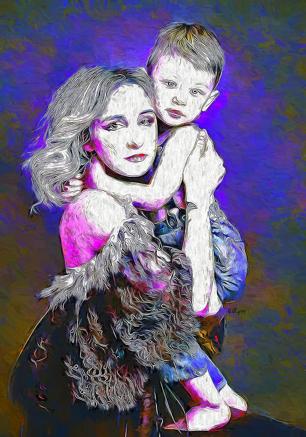Mother And Son Portrait Painting