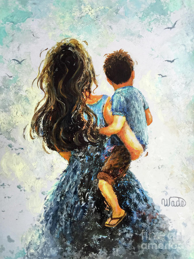 Mother Carrying Son Painting by Vickie Wade