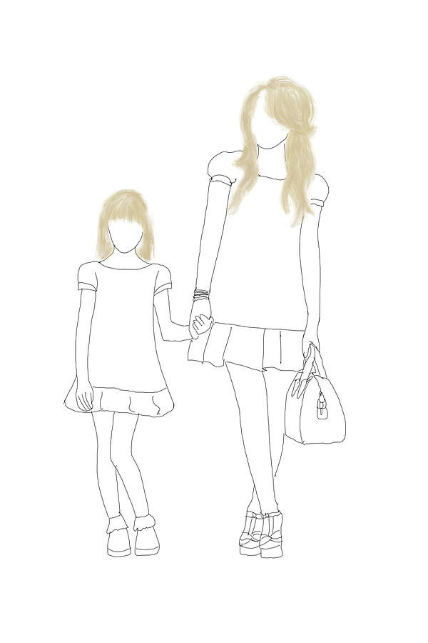 Mother Daughter Clipart, Mom of Girl Png Graphic by YanaArt · Creative  Fabrica