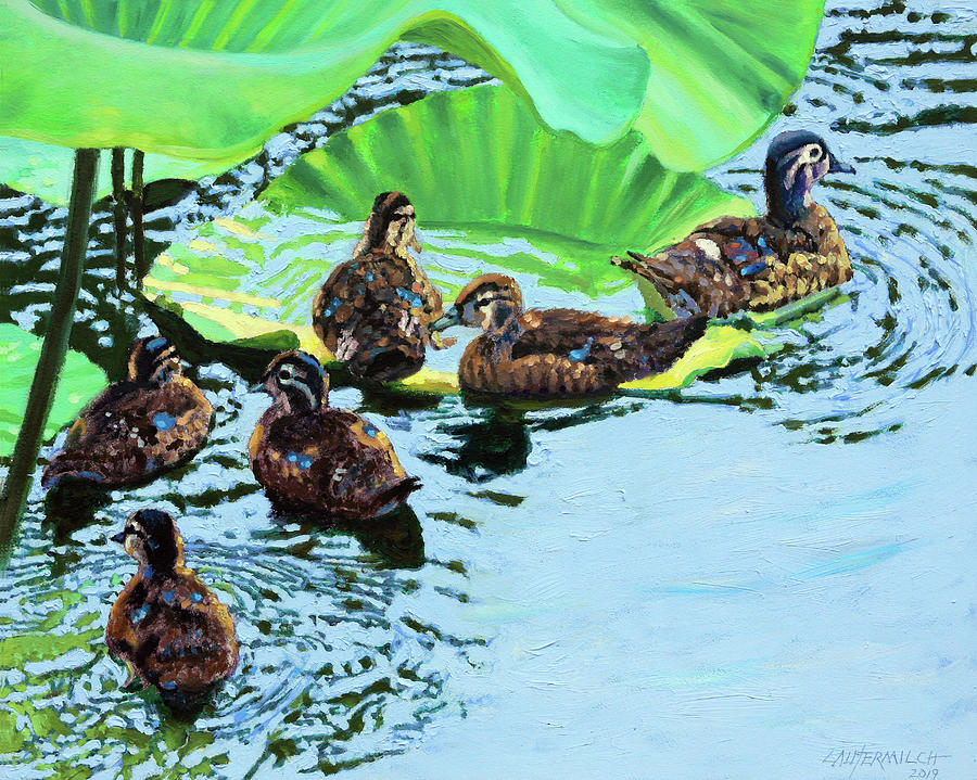 Bird Painting - Mother Duck by John Lautermilch