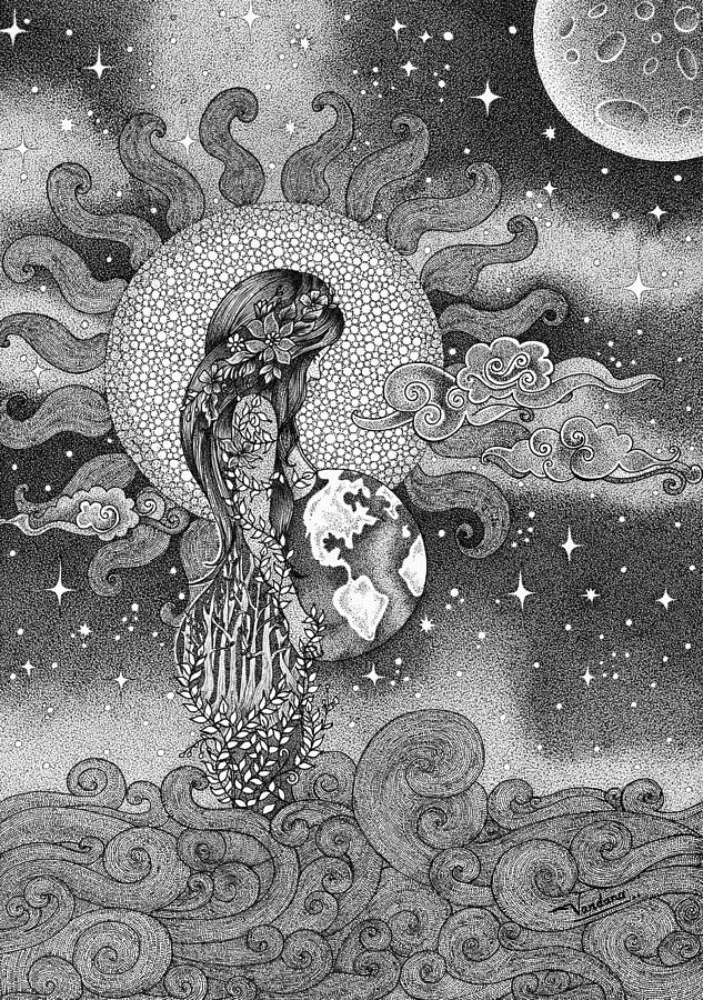 Mother Earth Drawing by Vandana Sharma - Fine Art America