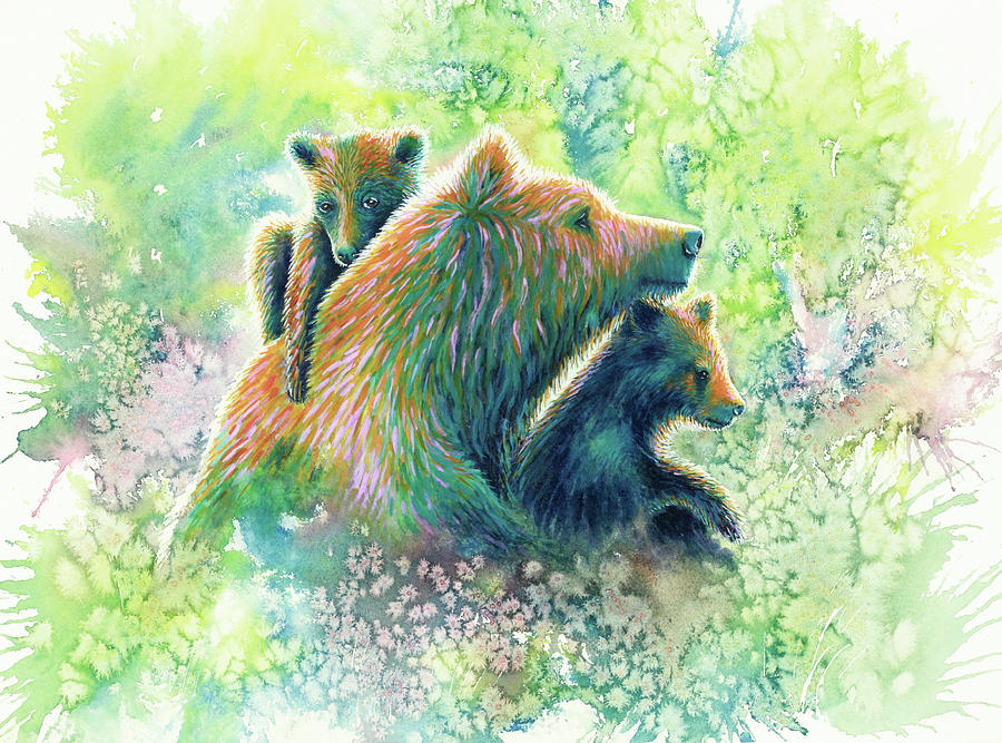 Animal Painting - Mother Grizzly Bear by Michelle Faber