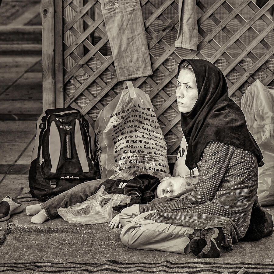 Street Photograph - Mother Refugee II by Thanasaki