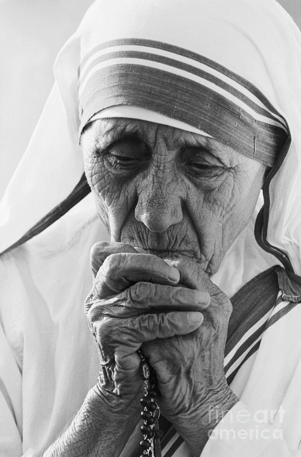 Mother Teresa Praying Photograph by Bettmann