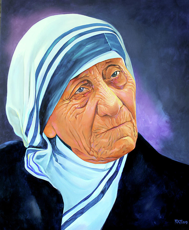 Mother Teresa Painting by Raji Pavithran - Fine Art America