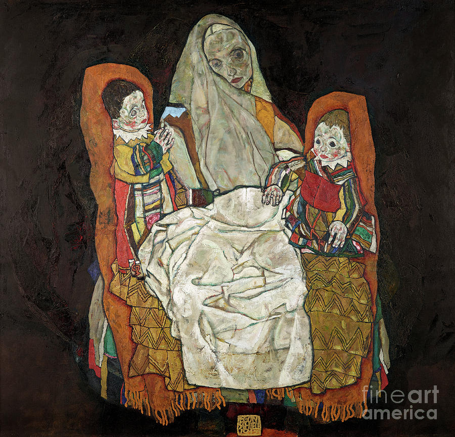 Mother With Two Children IIi Drawing by Heritage Images