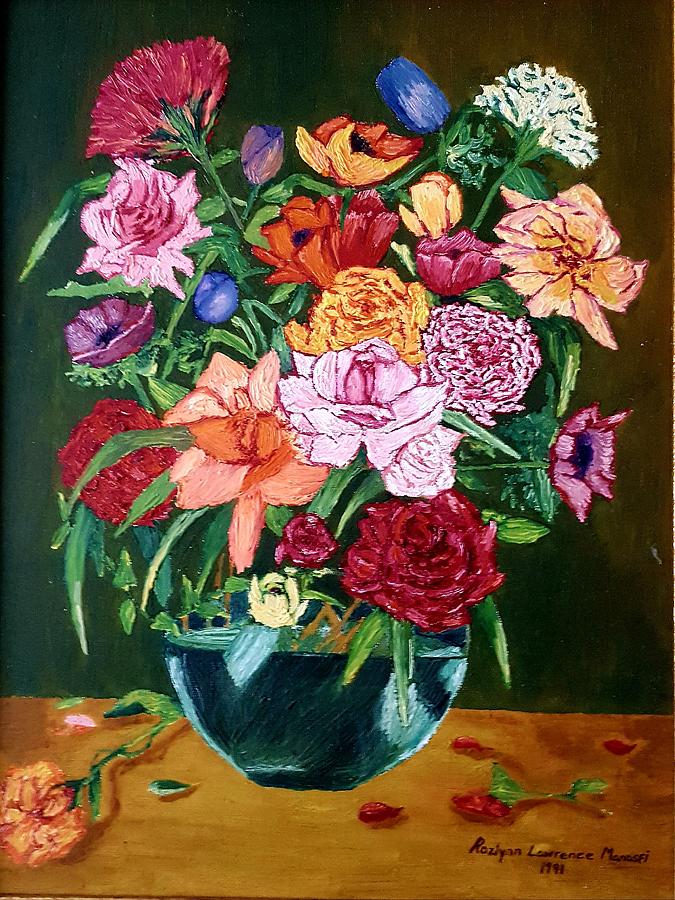 Mothers Day Pot of Flowers  Painting by R Lawrence