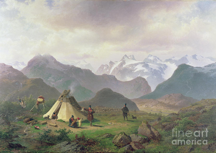 Motif From Kvikkjokk, 1862 Painting by Per Daniel Holm