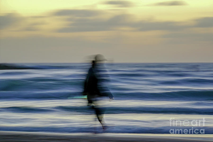 Motion blurred jogger w3 Photograph by Vladi Alon