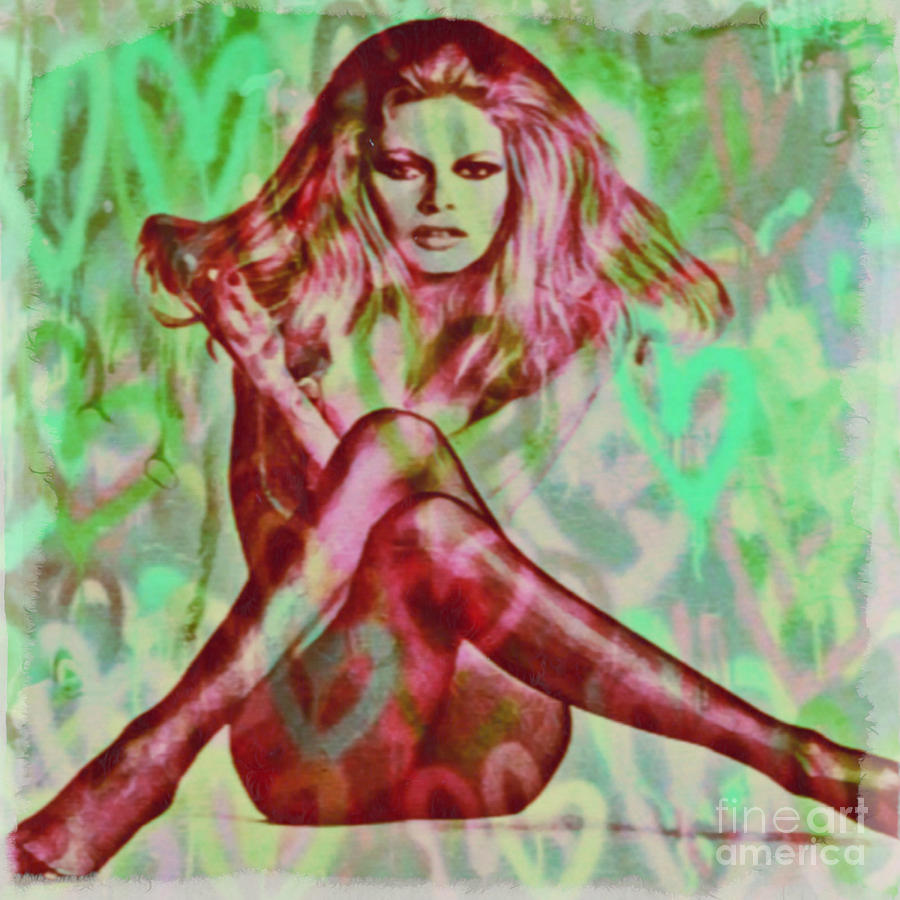Motiv 01 Brigitte Bardot Red Sexy - Love Pop Art Painting by Felix Von Altersheim
