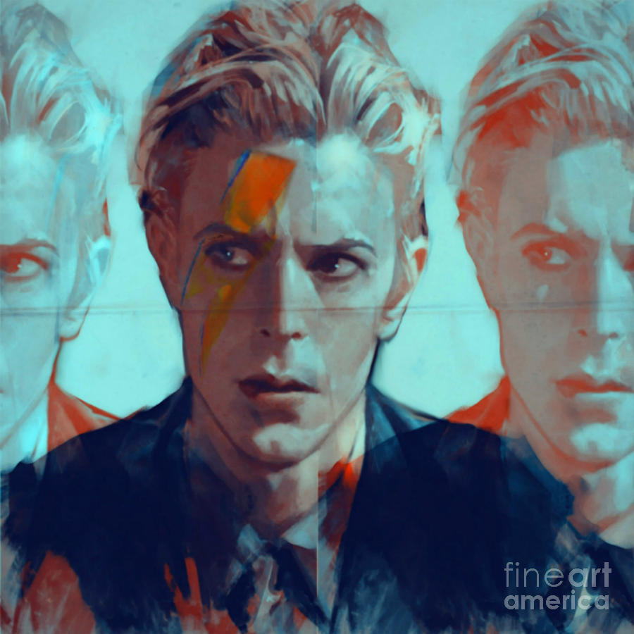 Motiv David Bowie 3 Faces Painting by Felix Von Altersheim