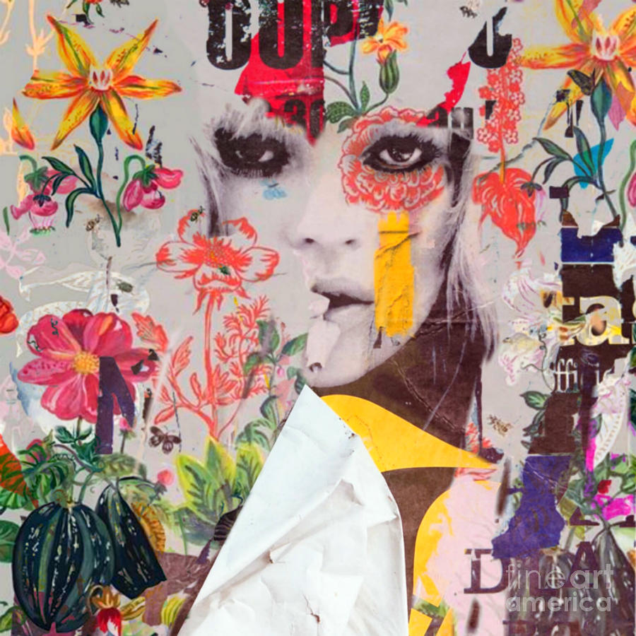 Motiv Kate Moss Dadaismus Nonsens - Plakative Collage Mixed Media by Felix Von Altersheim