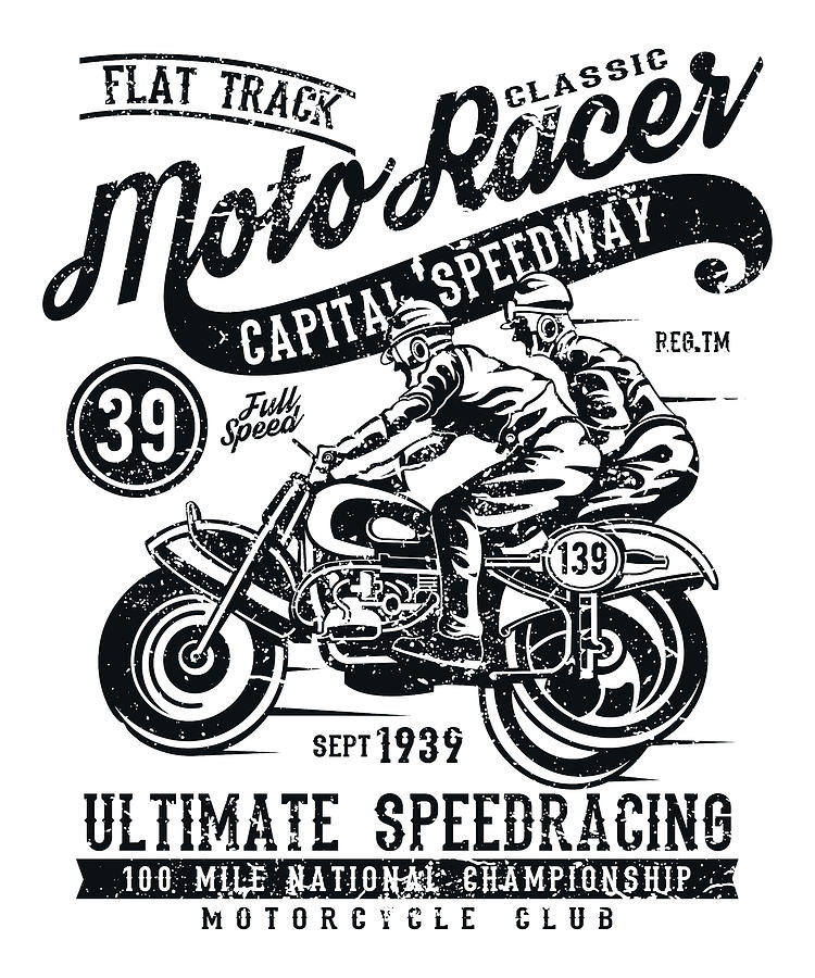 Moto Racer Digital Art by Long Shot