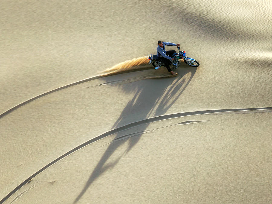Moto Rides In Desert Photograph by Amir Hossein Kamali
