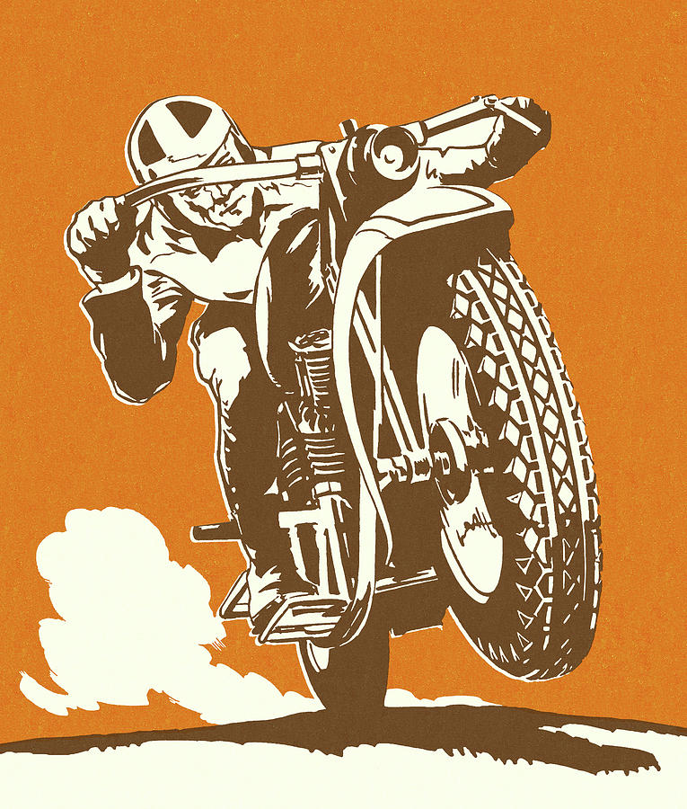 Transportation Drawing - Motocross Bike by CSA Images