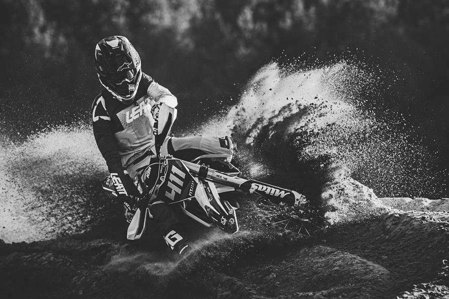 Motocross Photograph - Motocross Rider by Attila Szabo