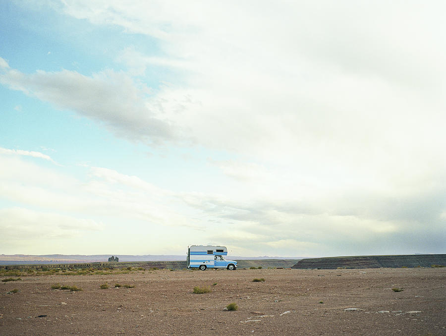 Motor Home Parked In Desert Landscape Photograph by Andy Ryan